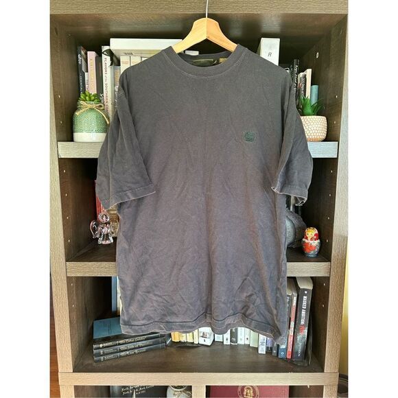 🐿️ Timberland Washed Black Crewneck Short Sleeve T-Shirt Small - Picture 1 of 6